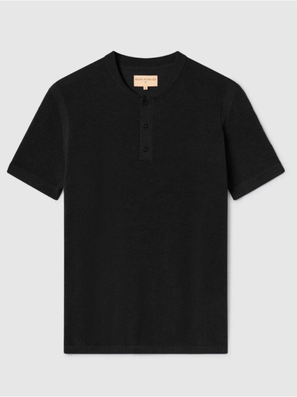 Weston Jon Boucher SS Mandarin Collar Knit Henley | Black | XL | NWT